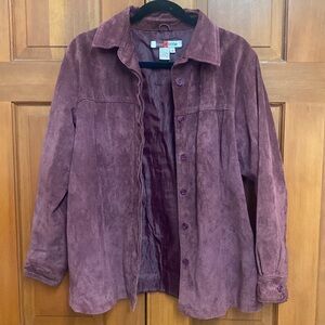 Beautiful plum vintage leather shacket